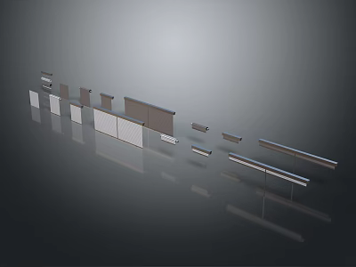 Shiny Stainless Steel Decorative Strips With Various Lengths And Profiles 3d model