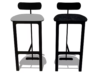 Modern Stylish Bar Stools With High Backrest And Upholstered Seats 3d model