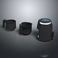 Sleek Modern Black Kitchen Appliances Set With Electric Kettle And Mugs