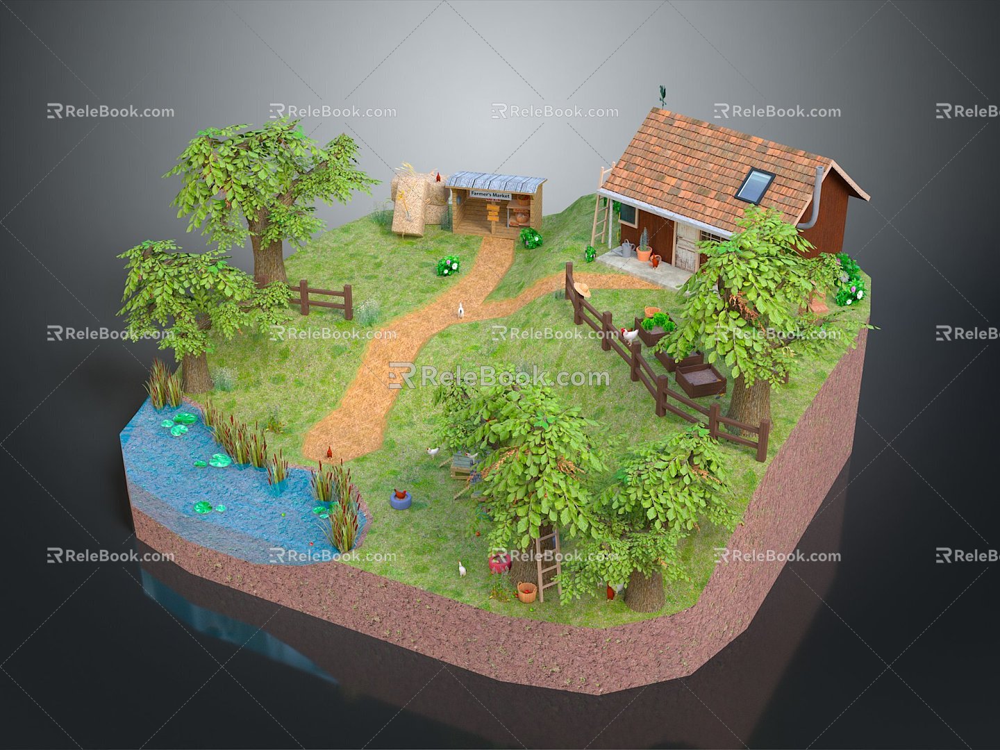 Cartoon Landscape Animation Landscape Landscape Landscape Landscape Rural Landscape Painting Outdoor Landscape Rural Landscape 3d model