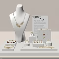 My Secret Box Gold Jewelry Collection With White Mannequin Necklace Rings Bracelets Earrings
