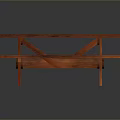 Durable Wooden Picnic Table With Attached Benches And Smooth Surface Design
