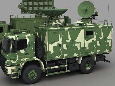 radar vehicle military command vehicle military communication vehicle logistics support vehicle illumination radar fire control radar military truck military supply vehicle military transport vehicle military shelter vehicle 3d model