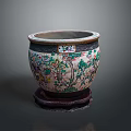 Handcrafted Ceramic Sculpture Carving With Intricate Painted Patterns And Decorative Base