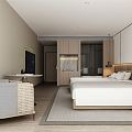 New Chinese Room Hotel Standard Room Room Hotel Double Room 3d model