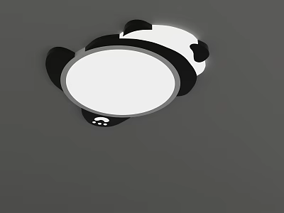 Cute Panda Shaped Ceiling Light With Black And White Design For Kids Room 3d model