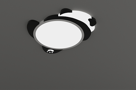 Ultra-thin children's room ceiling lamp Nordic creative panda eye protection bedroom lamp modern simple study lamp 3d model