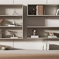 Modern Interior Shelving Unit With Decorative Books Ornaments And Vases
