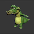 Modern game character crocodile avocado Nile crocodile carnivore 3d model