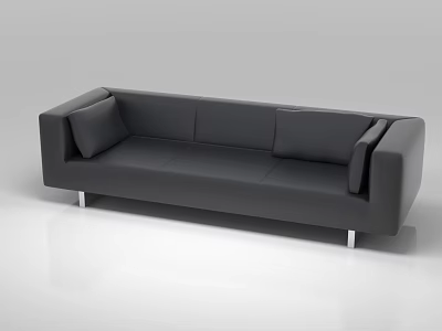 Modern Gray Three Seater Sofa With Sleek Armrests Metal Legs And Contemporary Design 3d model