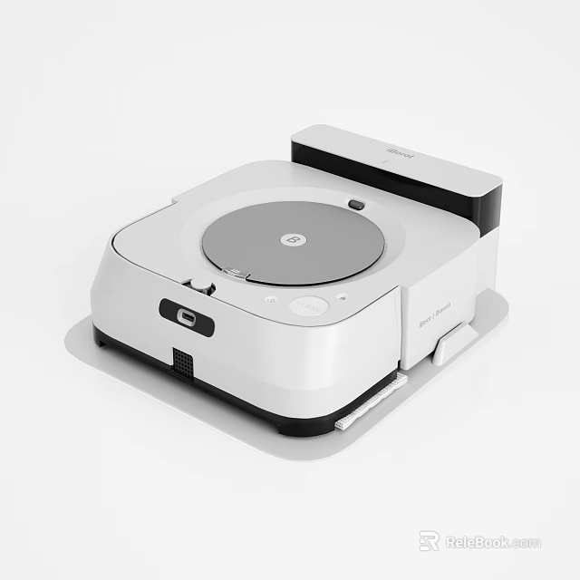 Sleek Modern White Washing Machine with Circular Control Panel Design 3d model 