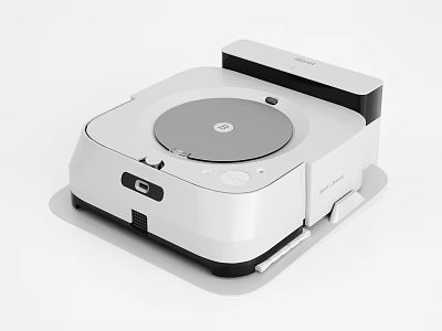 Sleek Modern White Washing Machine with Circular Control Panel Design 3d model