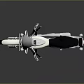 White Cruiser Motorcycle With Black Seat Windshield Chrome Accents And Shiny Wheels On Dark Background