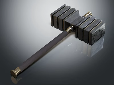 Sturdy Metal Hammer With Ergonomic Handle For Construction And Repair Tasks 3d model