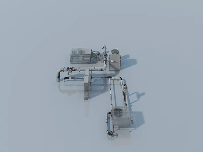 Modern Swing Door Structure With Metal Frame And Transparent Panel Design 3d model