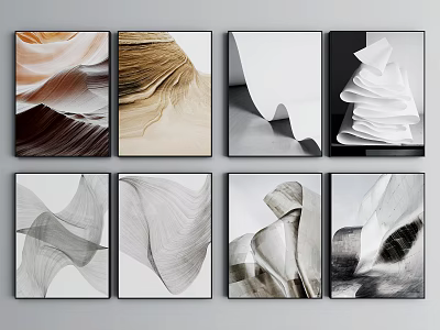 Modern abstract painting creative painting combination 3d model