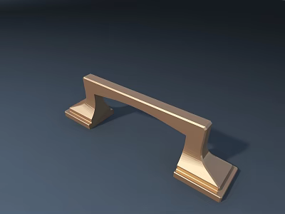 Golden Metal Furniture Handle With Modern Sleek Design For Cabinets And Drawers 3d model