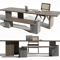 Quiet desk and chair combination SU model 3d model