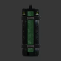 Cylindrical Black Green Household Electrical Appliance With Top Handle And Yellow Triangular Accent