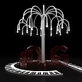 White Tree Structure Photo Check In Spot With Bulbs Red LOGO And Piano Keyboard Floor