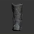 Dark Colored Motorcycle Boots With White Star Logo And Protective Design For Riding
