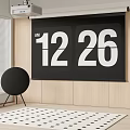 Modern Projection Curtain Projector Audio Carpet 3d model