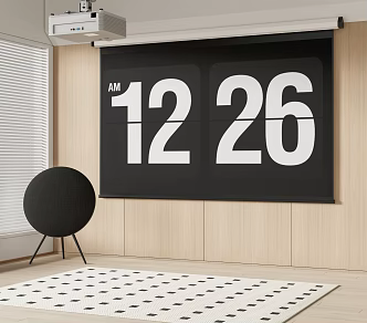 Modern Projection Curtain Projector Audio Carpet 3d model