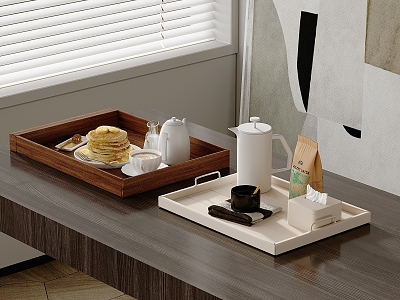 Hotel tray set tea cup tea breakfast dessert coffee model