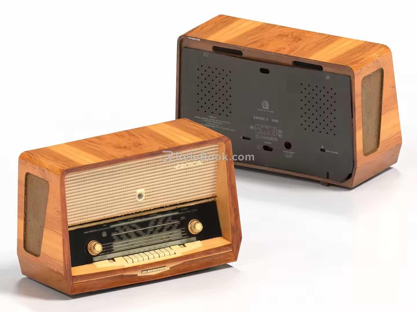 retro radio retro tape recorder radio station player phonograph 3d model