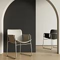 Modern Dining Chairs With Beige Black Upholstery Metal Frame By Gray Beige Arched Walls