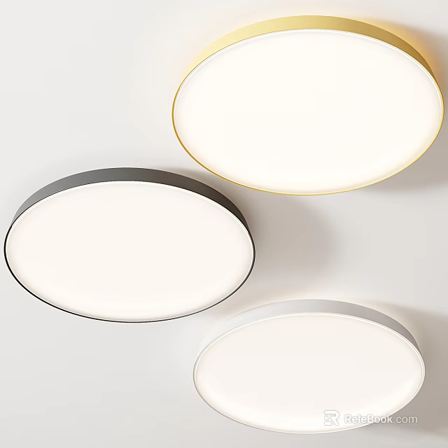 Modern Oval Ceiling Lights With Various Frame Colors For Interior Lighting 3d model 