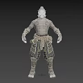 Muscular Man With Intricate Tattoos Wearing Rope Belt And Leg Armor Warrior Inspired Character Design