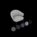 Modern Single Sofa With Beige Linen Fabric Armrest And Wooden Legs