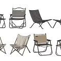 Outdoor Chairs With Various Styles Folding Design Fabric And Metal Frame