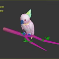 White Cockatoo With Yellow Crest Perched On Tree Branch With Green Leaves And Dark Background