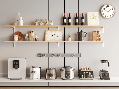 Kitchen appliances seasoning clock seasoning rice cooker bread maker coffee maker kettle 3d model