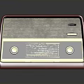 Vintage Red Radio With Gold Accents Black Panel And Control Knobs