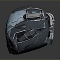 Futuristic Tech Inspired Metallic Helmet With Light Blue Accents And Stylish Design