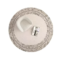 Middle Ancient Black and White Pattern Round Carpet 3d model