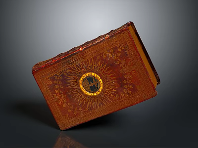 Intricately Carved Wooden Box With Sun Pattern And Floral Designs 3d model