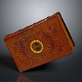 Intricately Carved Wooden Box With Sun Pattern And Floral Designs