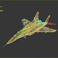 Realistic Fighter Jet Model With Camouflage Paint And Detailed Cockpit Design