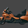 Elegant Orange Touring Motorcycle With Streamlined Design Windshield And Storage Compartments 3d model