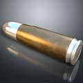 Golden Silver Bullet With Metallic Texture And Shiny Surface On Dark Background 3d model
