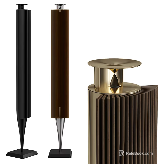 Black Brown and Gold Headphones and Speakers with Modern Design and Superior Sound 3d model 