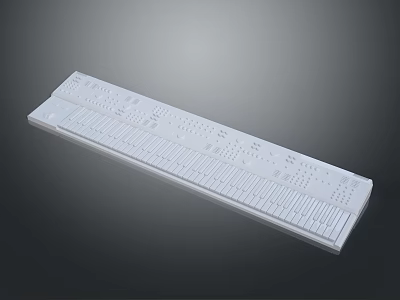 Long White Plastic Kitchen Drying Rack With Multiple Holes For Utensils 3d model