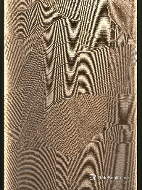 Artistic Brown Background Wall Design With Wavy Lines Texture And Smooth Surface 3d model