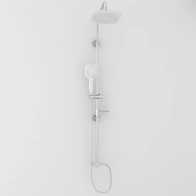 Modern Stainless Steel Shower Head with Handheld Sprayer and Adjustable Arm 3d model