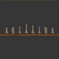 Classic Wooden Chessboard With Black And White Chess Pieces On Checkered Surface