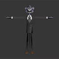 Animated Game Movie Character Mouse Purple Head White Face Black Suit Outstretched Arms Orange Shoes